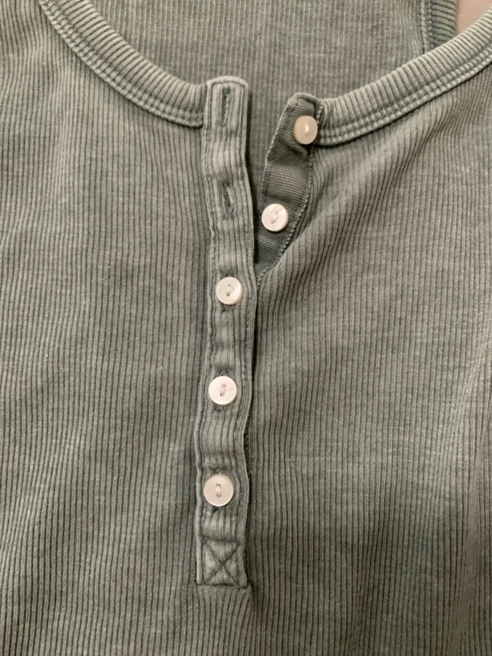 aerie Ribbed Henley Tank - Seafoam Green - Picture 3 of 6